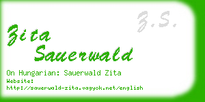 zita sauerwald business card